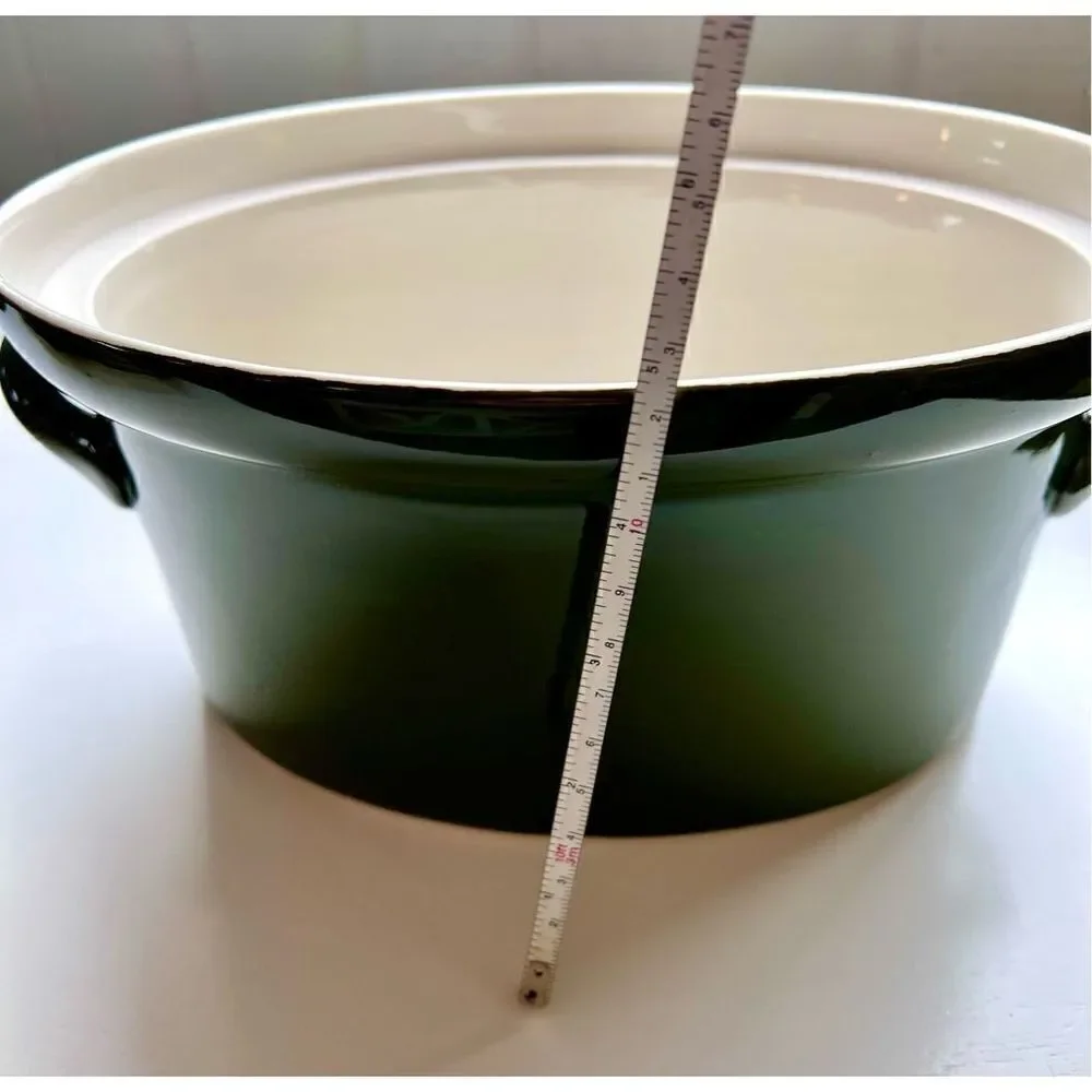 Vintage HALL POTTERY #101 - 2QT Oval Baking Casserole Dish Olive Green EVC